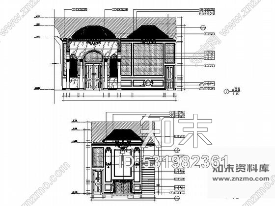 施工图上海豪华古典二层别墅欧式风格样板房装修图含效果图cad施工图下载【ID:531982361】