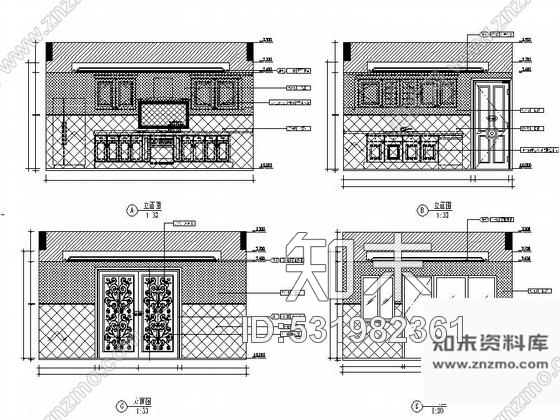 施工图上海豪华古典二层别墅欧式风格样板房装修图含效果图cad施工图下载【ID:531982361】