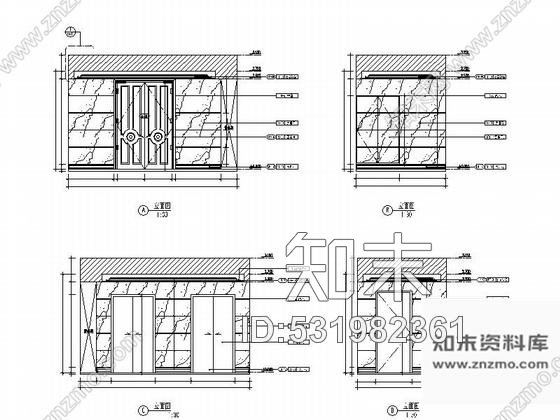 施工图上海豪华古典二层别墅欧式风格样板房装修图含效果图cad施工图下载【ID:531982361】