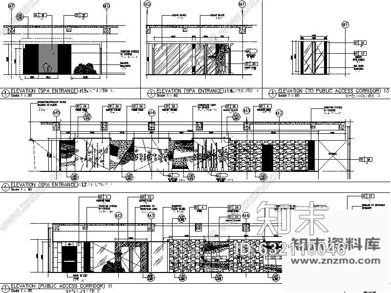 施工图北京某酒店SPA室内施工图cad施工图下载【ID:632110046】