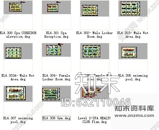 施工图北京某酒店SPA室内施工图cad施工图下载【ID:632110046】