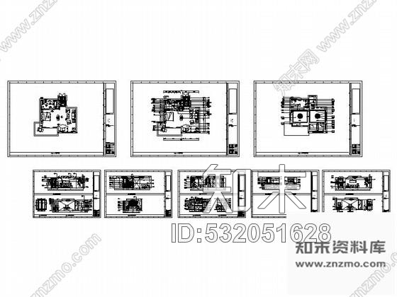 施工图时尚居室套房装修图cad施工图下载【ID:532051628】