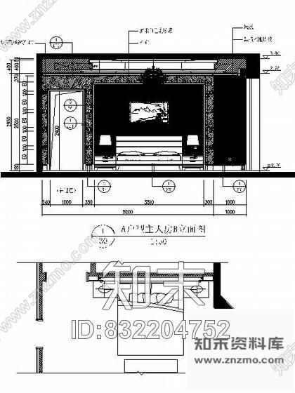 图块/节点样板别墅主人房立面图cad施工图下载【ID:832204752】