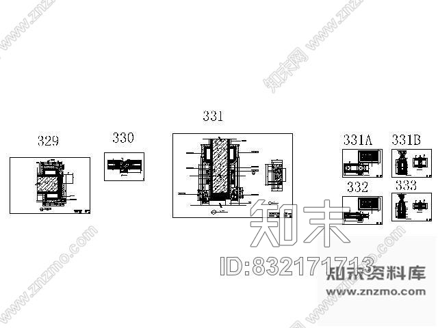 图块/节点别墅入户门详图cad施工图下载【ID:832171713】
