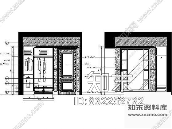 图块/节点主人房衣帽间详图cad施工图下载【ID:832252732】