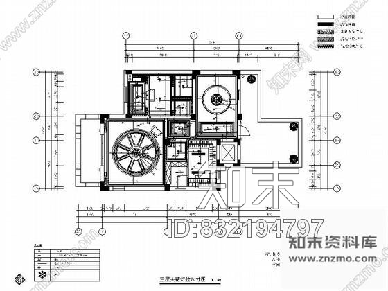 图块/节点三层别墅装修平面布置图cad施工图下载【ID:832194797】