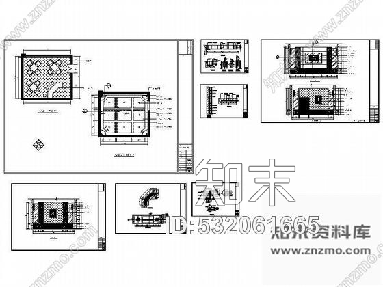 施工图小型棋牌活动室装修图cad施工图下载【ID:532061665】