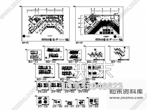 施工图现代简约酒店二层开敞式厨房装修图施工图下载【ID:532046623】