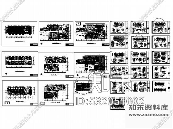 施工图中式风酒店局部装修图cad施工图下载【ID:532051602】