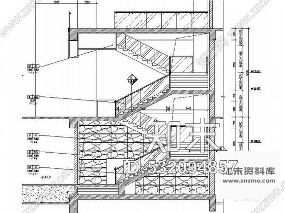 施工图东莞办公大厦LT6楼梯间室内装修图cad施工图下载【ID:532094857】