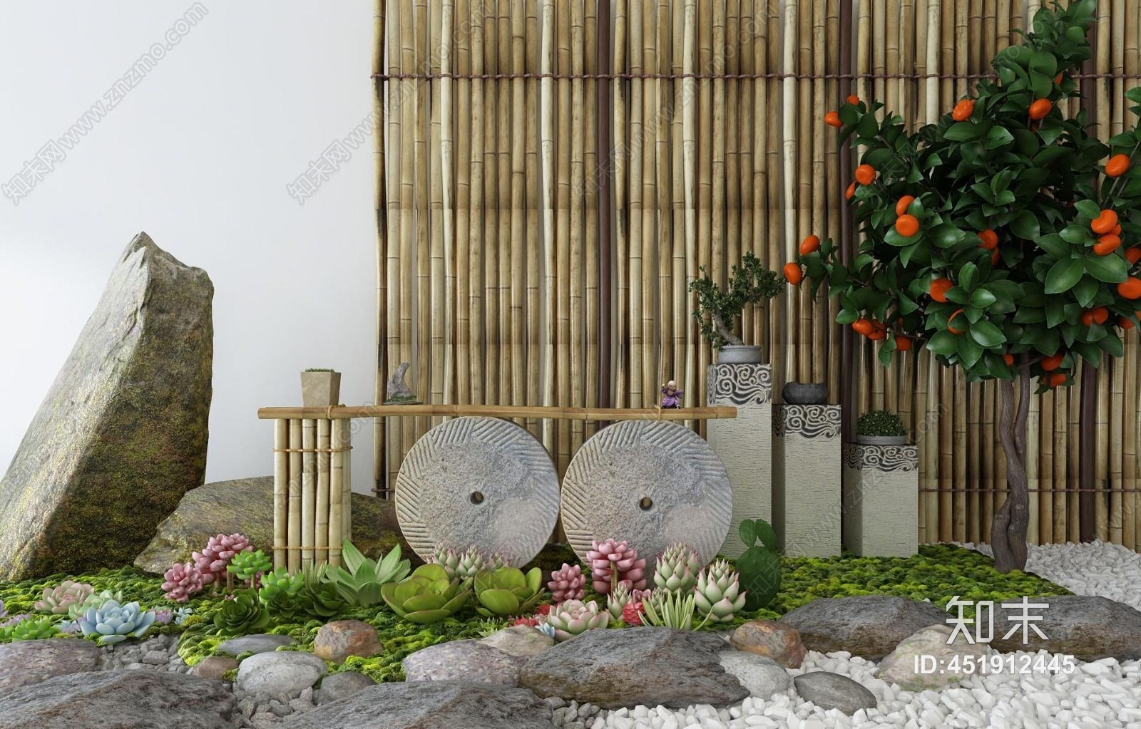 中式景观小品设计3d模型下载
