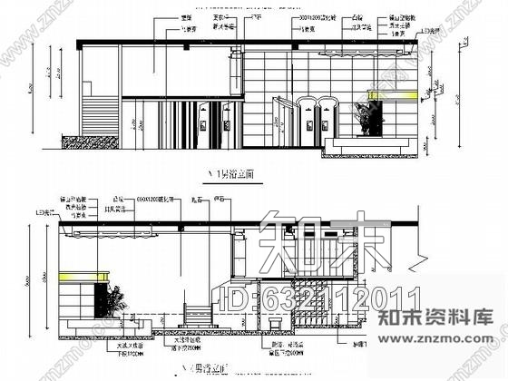 施工图武汉高档现代风格洗浴中心室内CAD装修图含效果施工图下载【ID:632112011】