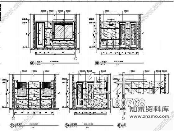 图块/节点山东某大酒店公共卫生间立面图cad施工图下载【ID:832190769】