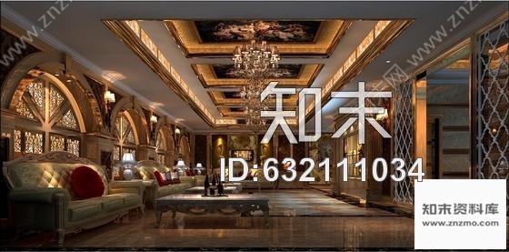 施工图某酒店欧式古典豪华商务会所室内装修设计施工图含效果cad施工图下载【ID:632111034】