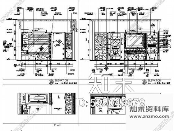 施工图品牌酒店大床客房室内装修图施工图下载【ID:532046679】