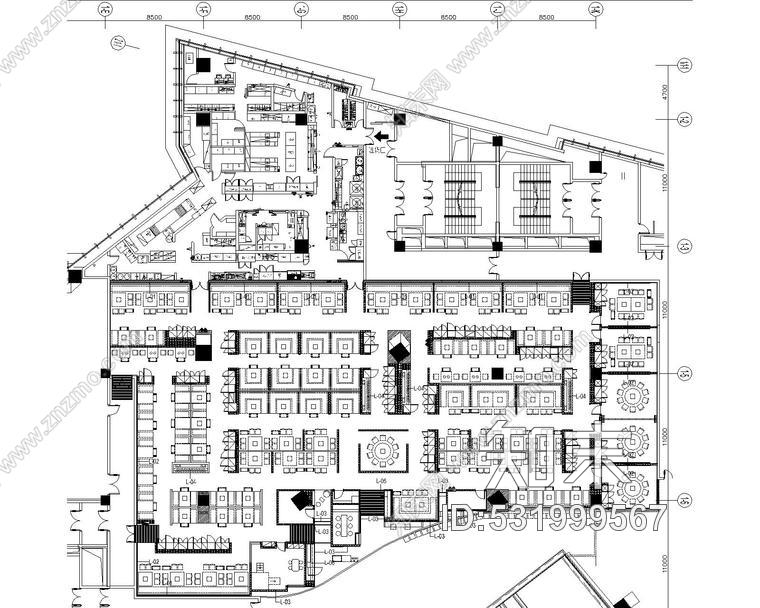 古鲁奇海底捞火锅武汉群星城店丨效果图+CAD施工图+机电施工图+后厨施工图+实景图施工图下载【ID:531999567】