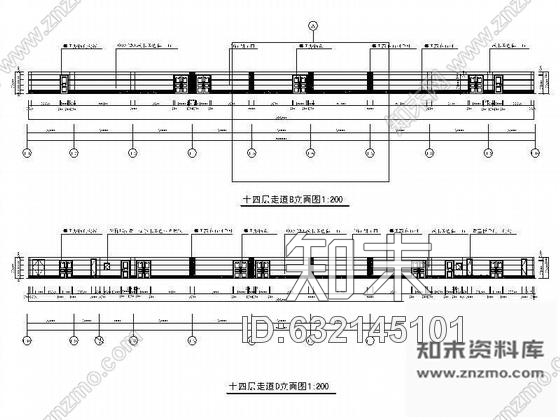 施工图走道装修设计图cad施工图下载【ID:632145101】