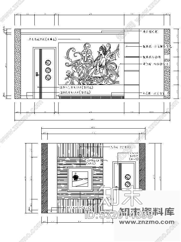 施工图中式茶楼设计装修图cad施工图下载【ID:532014599】