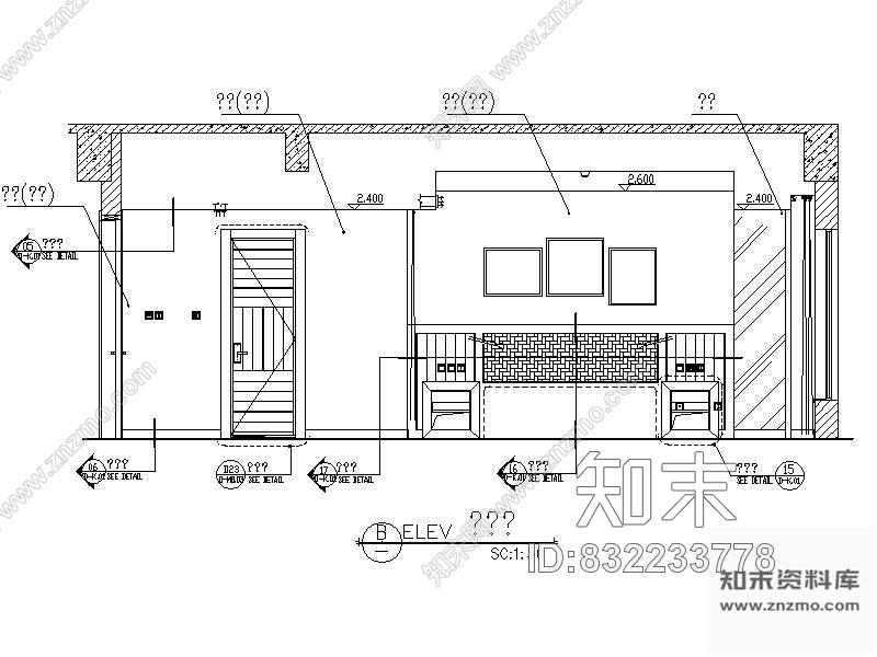 图块/节点酒店客房详图cad施工图下载【ID:832233778】