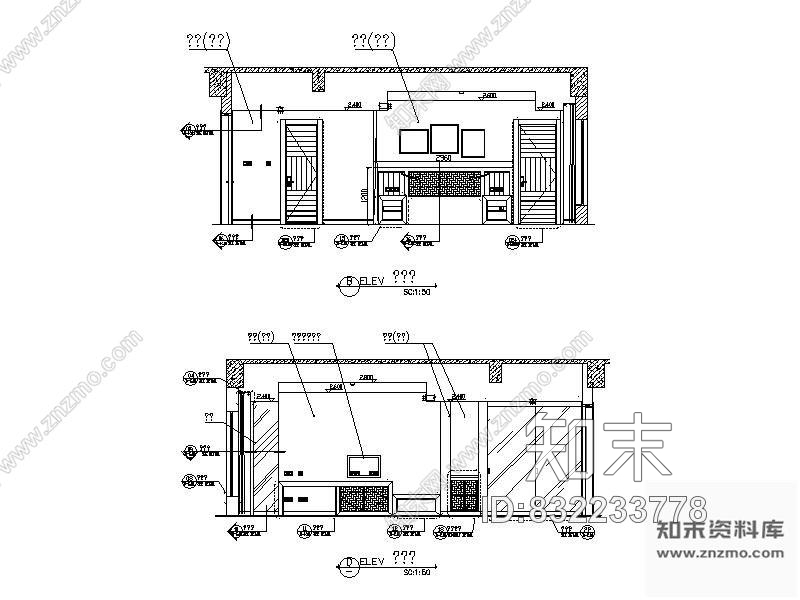 图块/节点酒店客房详图cad施工图下载【ID:832233778】