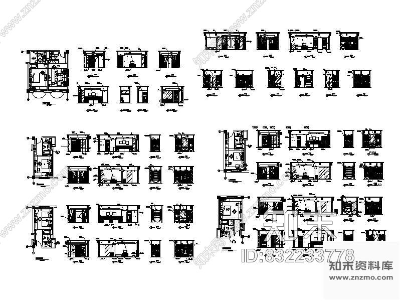 图块/节点酒店客房详图cad施工图下载【ID:832233778】