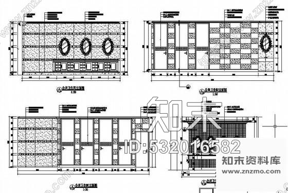 施工图酒吧时尚公共卫生间装修图cad施工图下载【ID:532016582】