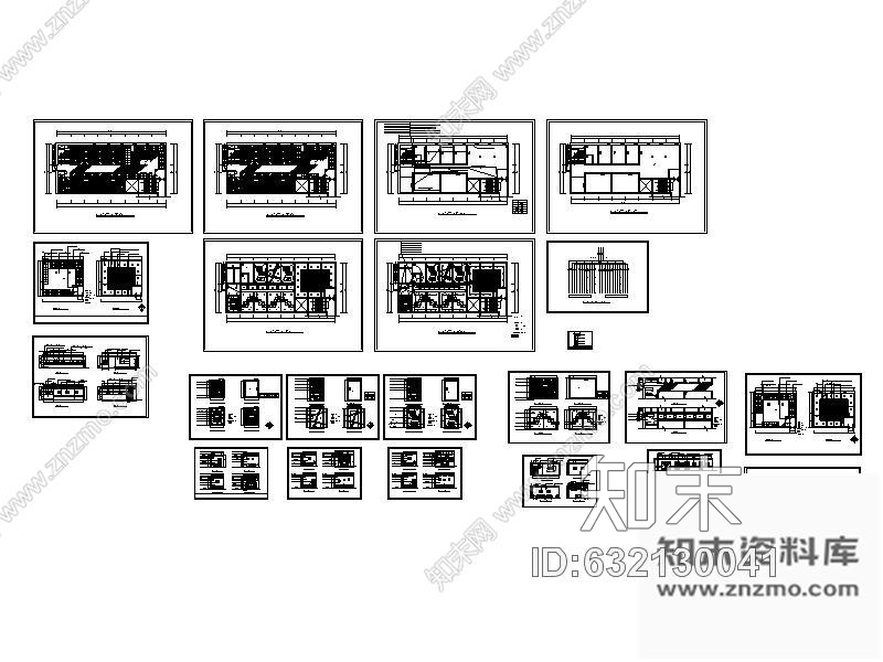 施工图316㎡KTV包房室内装修图cad施工图下载【ID:632130041】