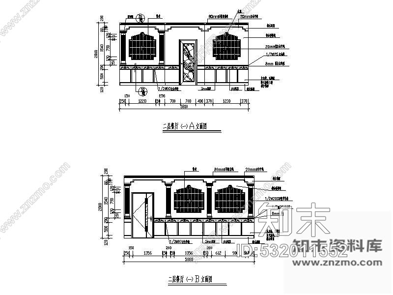 施工图某酒店中餐厅设计图cad施工图下载【ID:532011552】