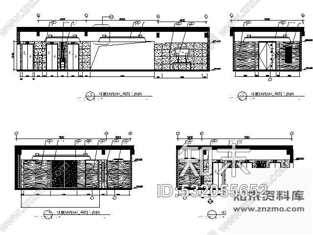 施工图高档商务酒店电梯间装修图cad施工图下载【ID:532055652】