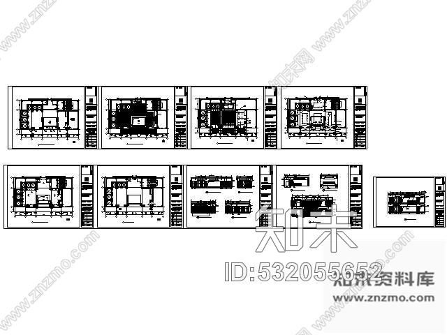 施工图高档商务酒店电梯间装修图cad施工图下载【ID:532055652】