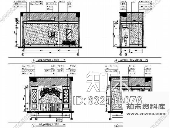 施工图高级会所B型VIP包房装修图cad施工图下载【ID:632118076】