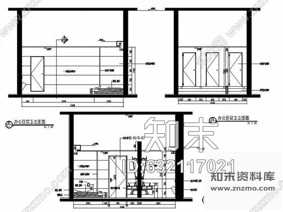 施工图郑州某时尚会所公共卫生间装修图cad施工图下载【ID:632117021】