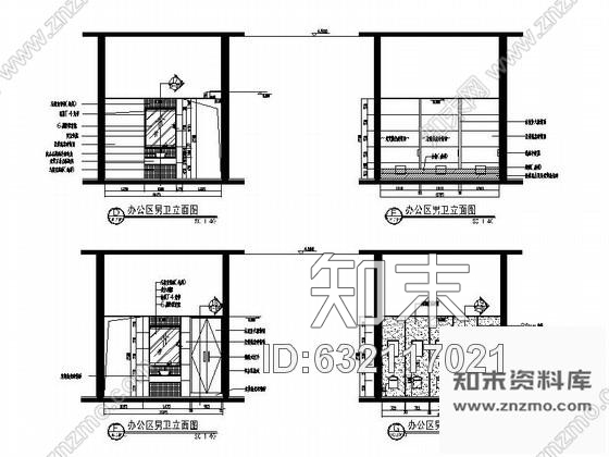 施工图郑州某时尚会所公共卫生间装修图cad施工图下载【ID:632117021】