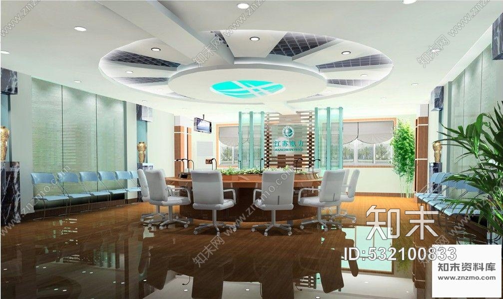 施工图江苏某电力公司办公空间装修图含效果及模型cad施工图下载【ID:532100833】