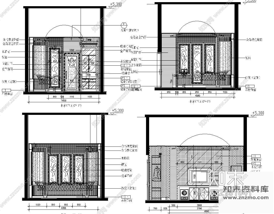 施工图标准KTV包房装修图cad施工图下载【ID:632131041】