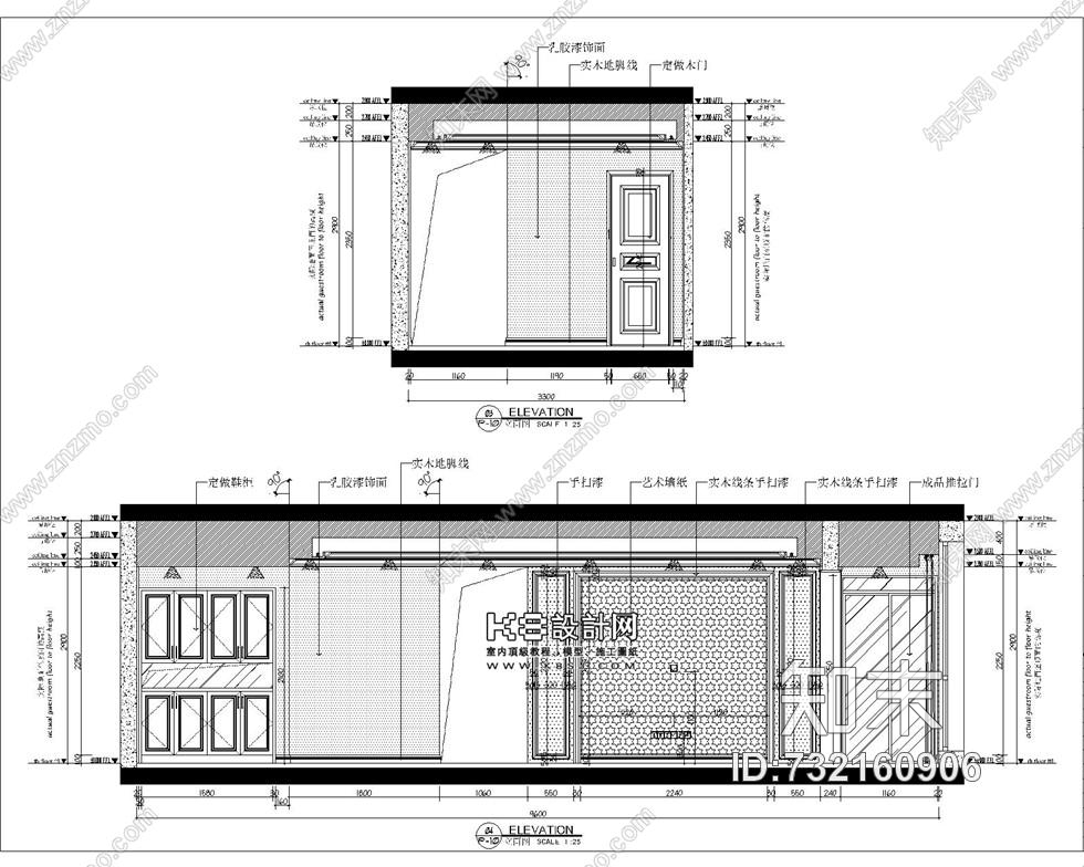 2016年遵义某小区样板间非常精细的一套cad施工图cad施工图下载【ID:732160906】