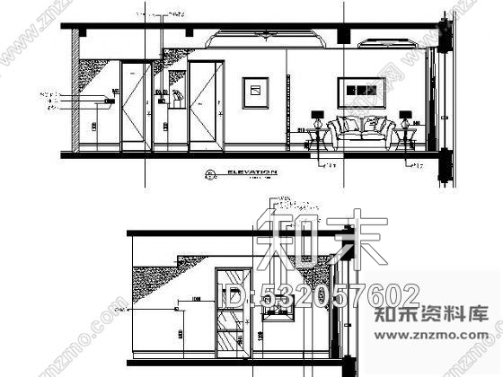 施工图酒店行政单人套间连通房装修图cad施工图下载【ID:532057602】