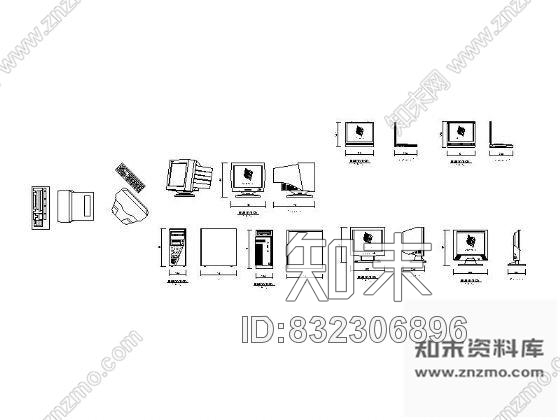 图块/节点电脑图块集cad施工图下载【ID:832306896】