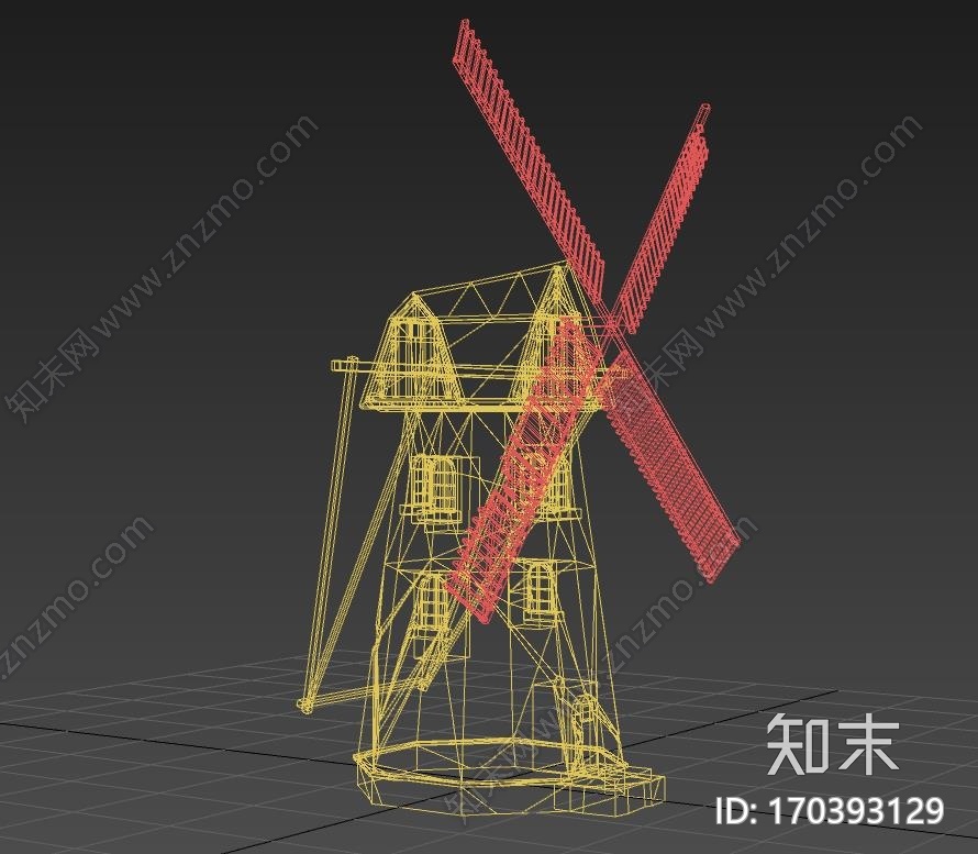 欧式风车磨坊古代风车cg模型下载