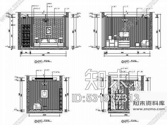 施工图浙江精品三套两层欧式风格两层别墅室内装修施工图cad施工图下载【ID:531977313】