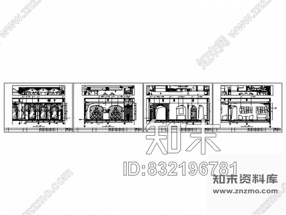 图块/节点美式红酒吧大厅立面图cad施工图下载【ID:832196781】