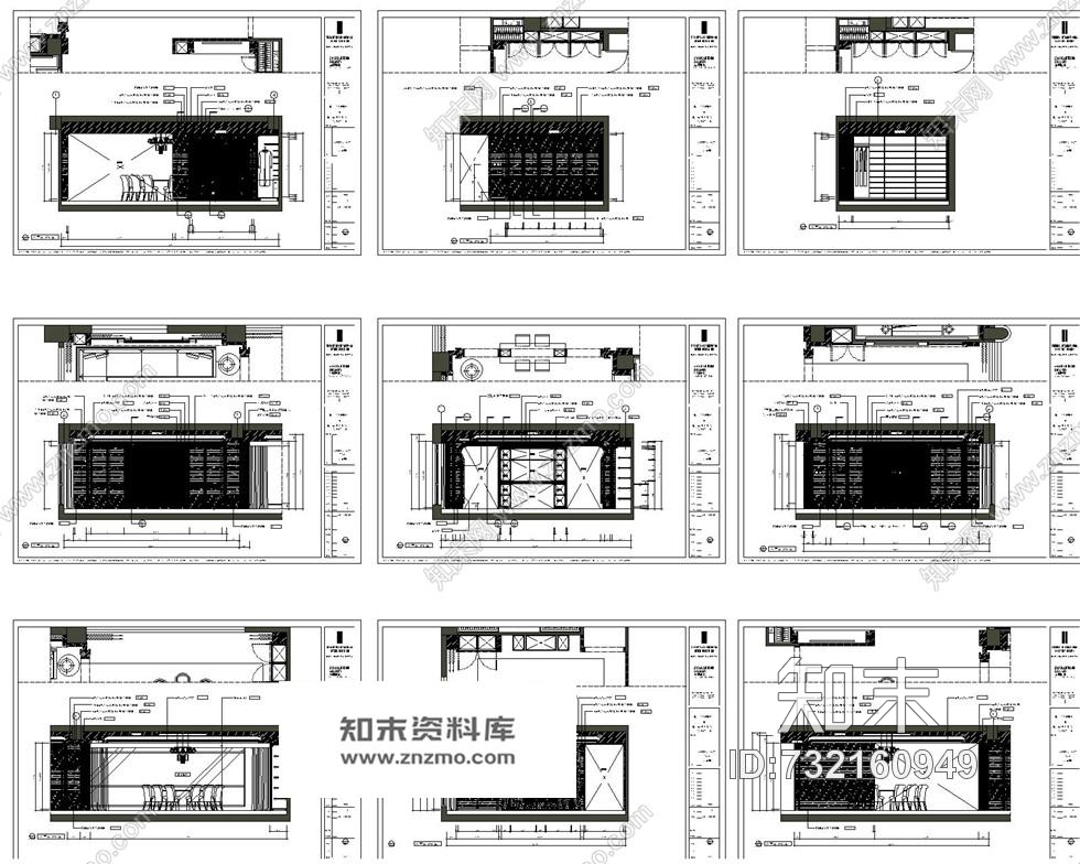 万柳书院精品样板房cad施工图合集梁建国cad施工图下载【ID:732160949】