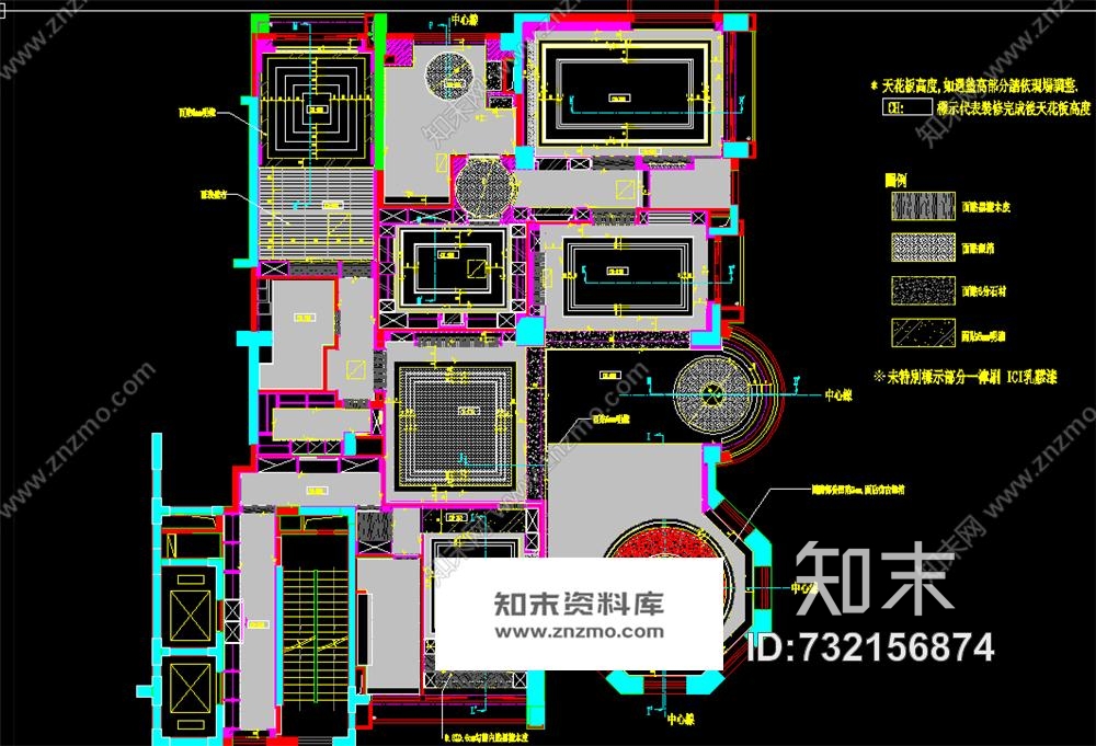 超详细的一套欧式新古典别墅全套CAD施工图cad施工图下载【ID:732156874】