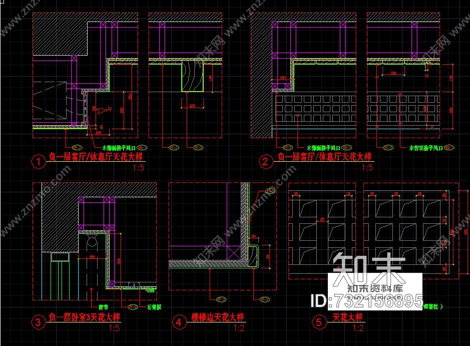 梁景华-深圳观澜高尔夫B型3层别墅样板间室内装修施工图施工图下载【ID:732156895】