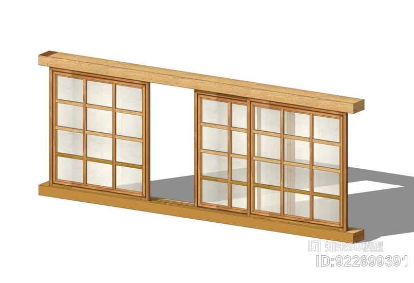 日式窗户su模型3d模型【id:922899391】_知末3d模型网