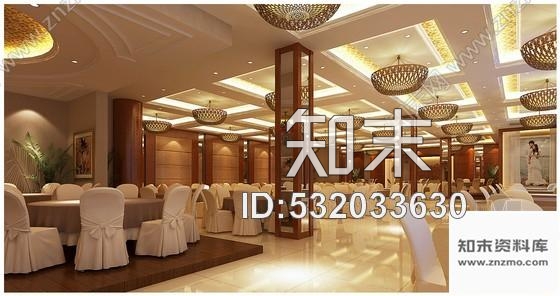 施工图新中式现代风格酒店宴会厅装修设计图(含效果cad施工图下载【ID:532033630】