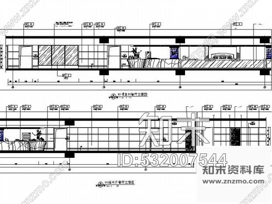 施工图现代经典全日餐厅室内装修施工图cad施工图下载【ID:532007544】