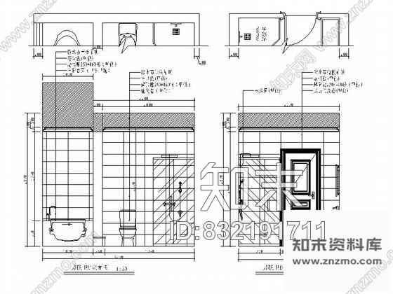 图块/节点北京某奢华别墅男孩房卫生间立面图cad施工图下载【ID:832191711】