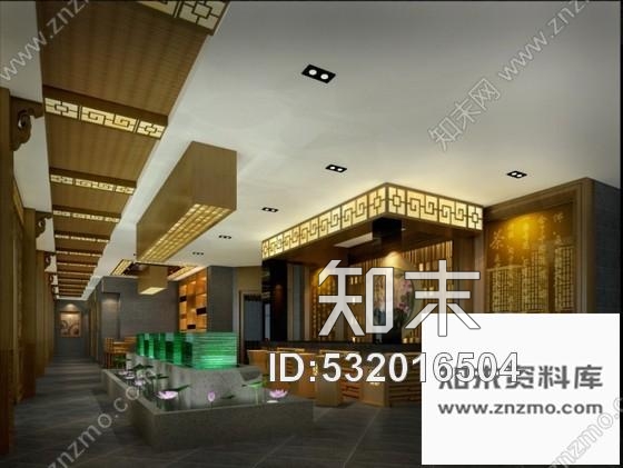 施工图双层中式优雅茶楼装修图含效果cad施工图下载【ID:532016504】