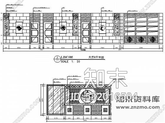 施工图双层中式优雅茶楼装修图含效果cad施工图下载【ID:532016504】